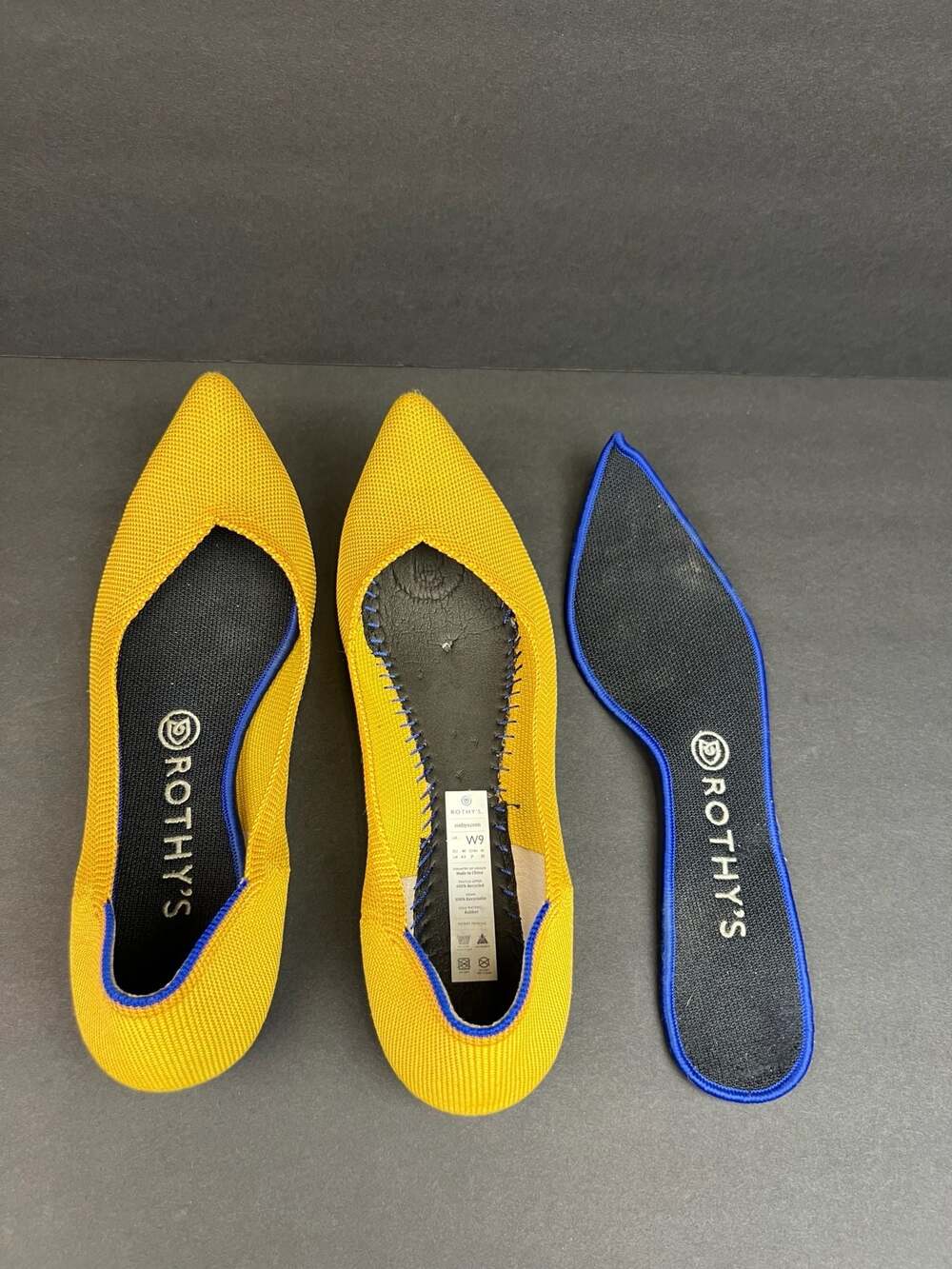 Rothy's The Point Women's Knit Ballet Flats in Marigold Yellow Size 9 - Picture 5 of 7